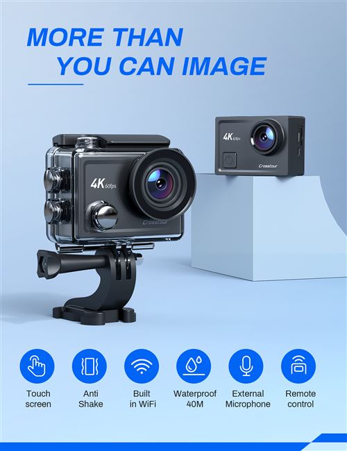 Caméra sport Ultra HD 1080P Sport 4K caméra d'action WiFi Cam DV  enregistreur vidéo - Bleu