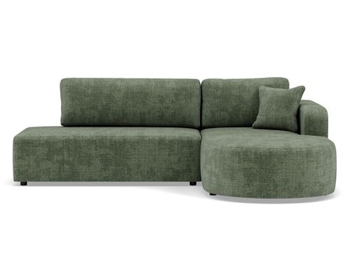 BESTMOBILIER Miro - Canap&eacute; d'angle droit 4 places convertible avec coffre en velours textur&eacute;