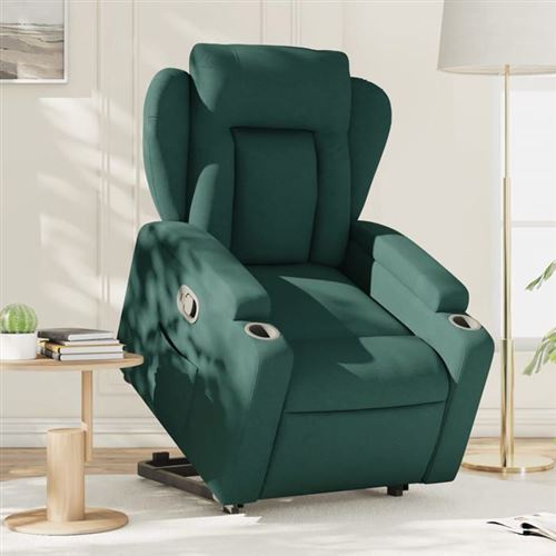 Non Communiqué Vert Vidaxl Fauteuil De Relaxation Inclinable Tissu Foncé