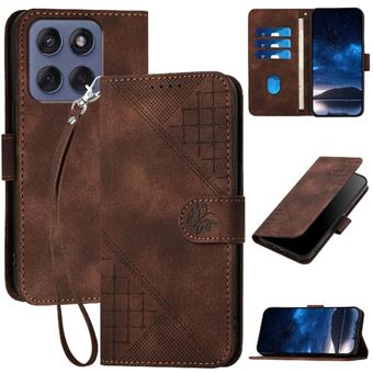Coque pour Compatible avec Motorola Edge 60 Fusion 5G ZURSANA Étui Portefeuille Magnétique en PU Cuir avec Emplacements Fentes pour Cartes Dragonne Amovible Marron - 1