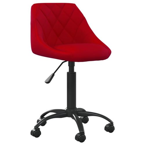 VIDAXL - Chaise de bureau - Velours - Rouge - Image 2