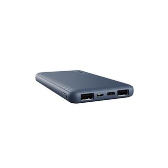 Trust Primo Ultra-thin - Banque d'alimentation - 10000 mAh - 37 Wh - 3 A - Fast Charge - 3 connecteurs de sortie (USB, USB-C) - sur le câble : Micro-USB - bleu - 1