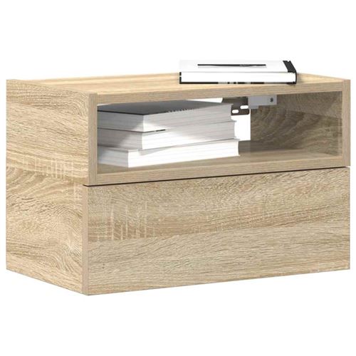 Vidaxl Table De Chevet Murale - Chêne Sonoma 45X26x28,5 Cm - Image 3