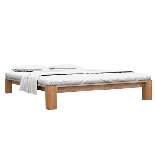 vidaXL Cadre de lit Bois de chêne massif 160x200 cm