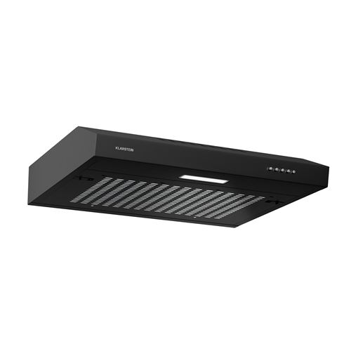 Klarstein Slimvent Hotte Aspirante 60 Cm A + 200 M³/H Éclairage Led Mode Évacuation Ou Recyclage D'Air Noir