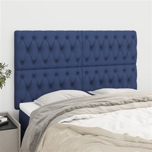 vidaXL Têtes de lit 4 pcs Bleu 72x7x78/88 cm Tissu