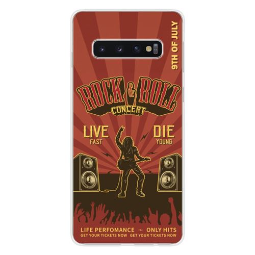Coque en silicone imprimée compatible Samsung Galaxy S10 5G Rock and roll