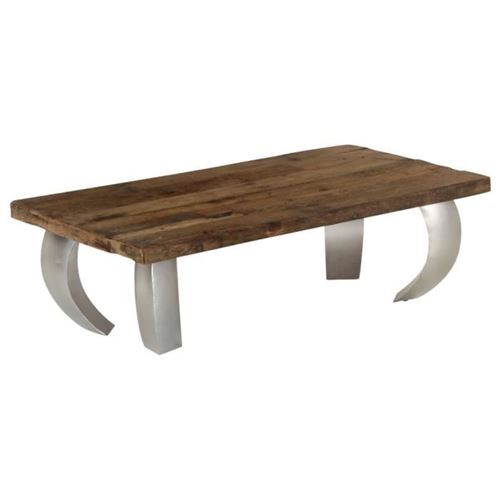 vidaXL Table basse Opium Bois de récupération et acier 110x60x35 cm