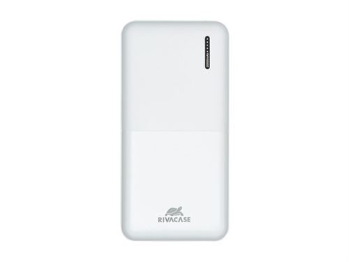 Riva Case Rivapower VA2572 - Banque d alimentation - 20000 mAh - 74 Wh - 20 Watt - 3 A - QC 3.0, AFC, Huawei Fast Charge, PD 3.0 - 3 connecteurs de sortie (24 pin USB-C, 2 x USB de type A à 9 broches) - sur le câble : USB-C - blanc