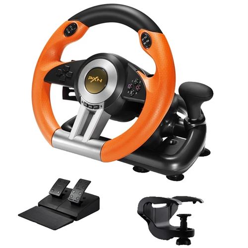 Volant de jeu, compatibilité universelle, rotation à 180°, Orange