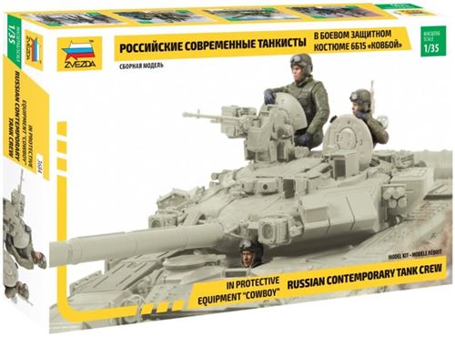 Zvezda 3684 500783684-1:35 Russian Contemporary Tank Crew Kit de Construction en Plastique pour déant détaillé Non laqué