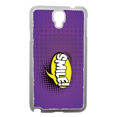 Coque Smile Fond Mauve Compatible Samsung Note 3 Neo Transparent