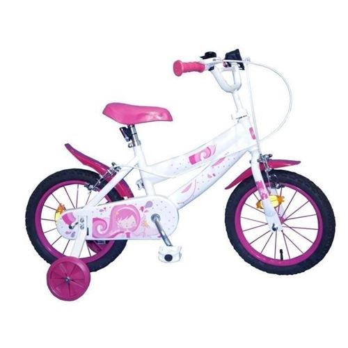 Velo Enfant Fille - 14 - 4/7 Ans - Blanc Et Rose