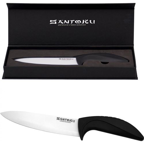 Couteau de chef lame 18 cm en céramique blanc