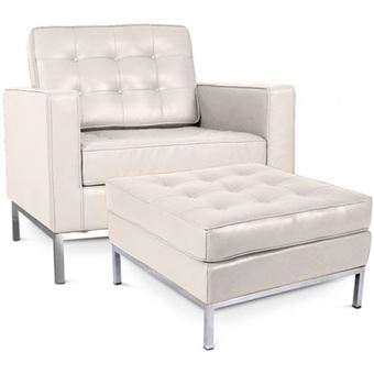 Myfaktory Fauteuil Kanel Avec Ottoman Assorti Simili