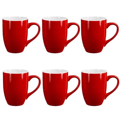 Secret de Gourmet - Lot de 6 Mugs Colors 31cl Rouge