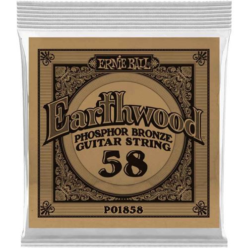 Ernie Ball 1858 - Corde acoustique au détail Earthwood Phosphor Bronze - tirant 058