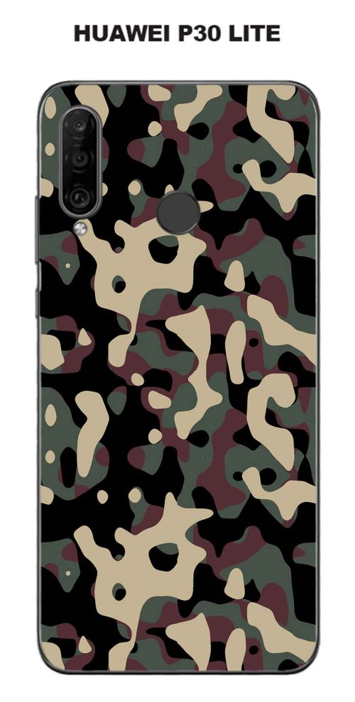 Coque Camouflage 3 kaki pour Huawei P30 Lite