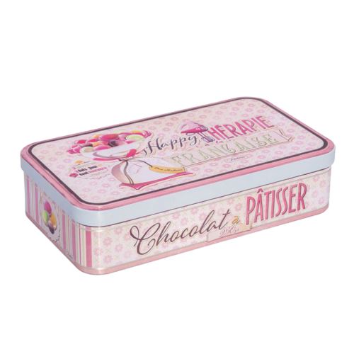 Boite métallique pour tablettes de chocolat Macarons