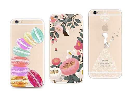 3 coques compatibles iPhone 6, iPhone 6s Gel Souple incassable Résistant Antichoc Impression Motif Fantaisie Durable (pack#4)