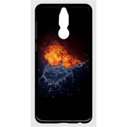 Coque huawei mate 10 lite modèle lite duo de coeurs eau et flamme