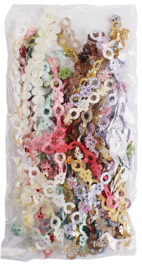 Creotime rubans 30 pièces 20 cm 10 mm multicolore