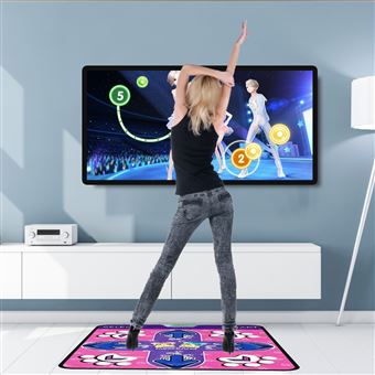 Tapis De Danse TV – Plug And Play – Antidérapant – 50 Chansons – Cadeau Fille Garçon Adulte – Rose