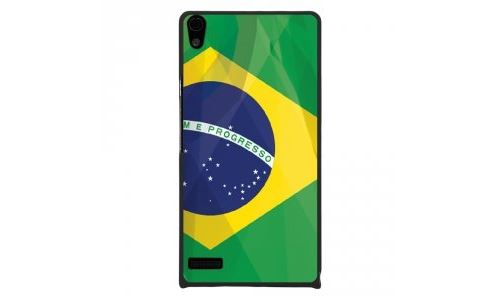 Coque rigide pour Huawei Ascend P6 avec impression Motifs drapeau du Brésil