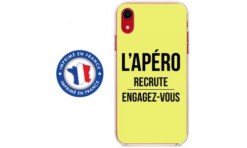 Coque souple pour Apple iPhone XR avec impression Motifs l'apéro recrute jaune