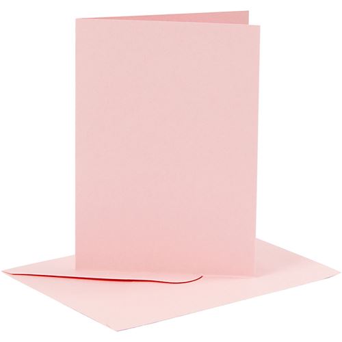 Creotime cartes avec enveloppes 10,5 x 15 cm 6 pièces rose saumon