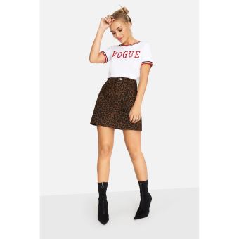 Jupe en jean 2025 leopard