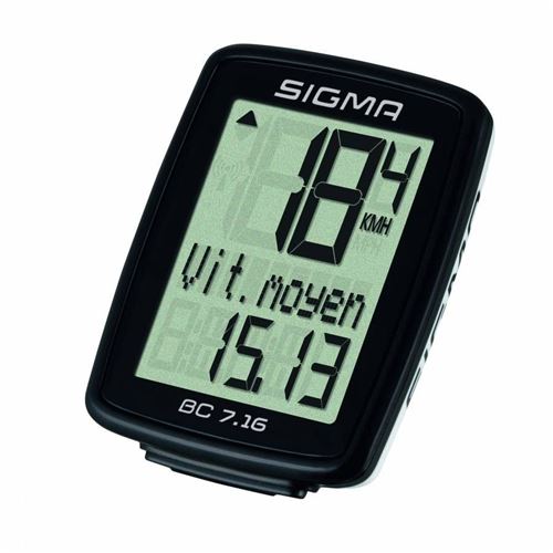 Compteur de vélo Sigma BC 7.16 transmission par câble avec capteur de roue