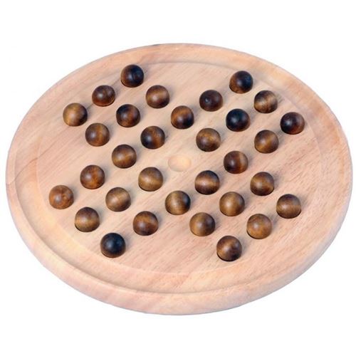 Joli jeu de solitaire anglais, 33 trous en bois 23 cm