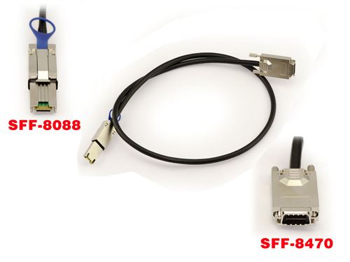 Cordon MiniSAS SFF-8088 vers SFF-8470 Infiniband Longueur 100cm
