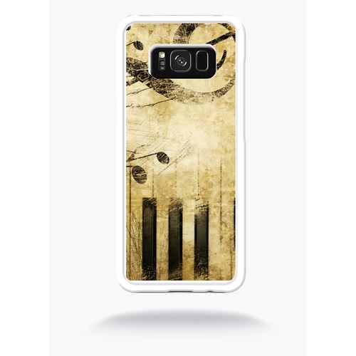 Coque Piano Note Musique Compatible Samsung S8+ Bord Transparent