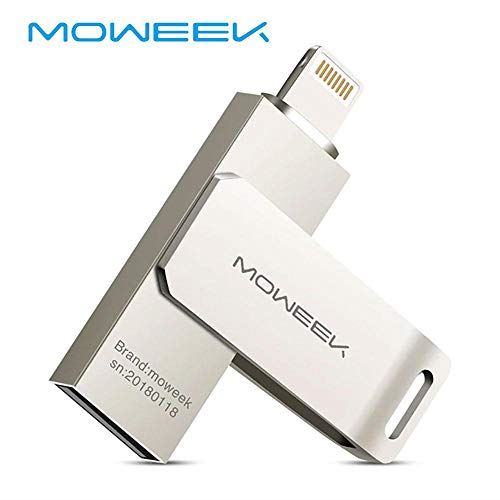 Clé USB 64 Go pour iPhone et iPad Modèle agréé MFI Disponible en 32 Go, 64 Go, 128 Go Argent