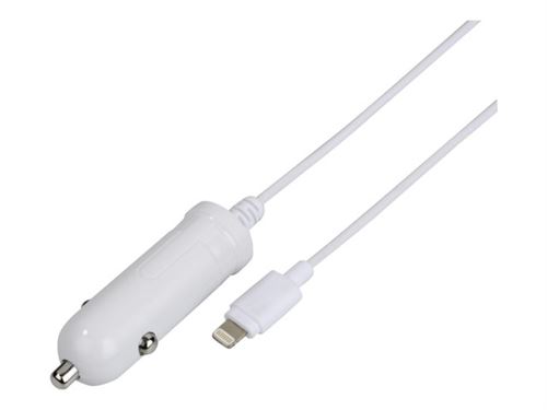Hama Easy - Adaptateur d'alimentation pour voiture - 1 A (Lightning) - blanc - pour Apple iPad/iPhone/iPod (Lightning)