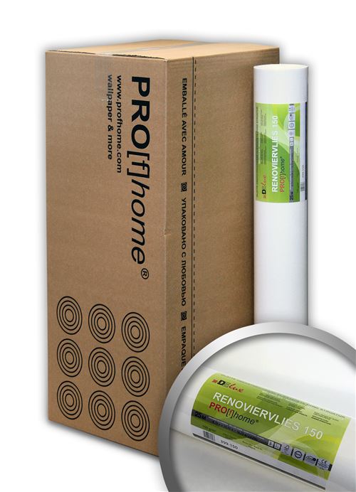 Profhome Fibre de rénovation intissé lisse épaisse 150 g/m2 9 roul 168,75 m2