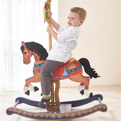 Teamson Kids - Cheval de carrousel à bascule