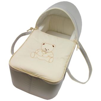 Couffin Pour Bebe Gris Et Beige Motif Nounours Berceaux Couffins Achat Prix Fnac