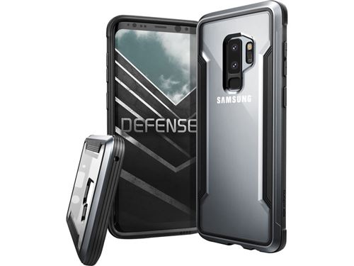 X-Doria Defense Shield - Coque de protection pour téléphone portable - polycarbonate, aluminium anodisé, caoutchouc souple - noir - pour Samsung Galaxy S9+