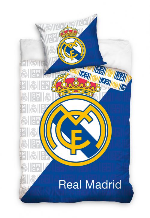 Real Madrid housse de couette 140 x 200 cm blanc/bleu 60 x 80 cm