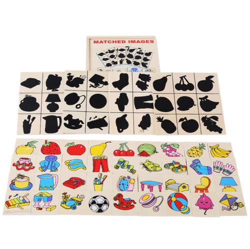 Montessori Enseignement Recherche Éclairage Matching en Bois Ombre Box Ptpl050