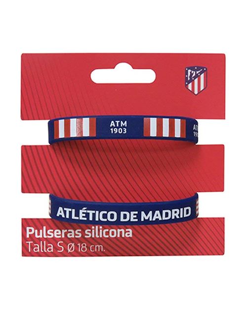 Atletico de Madrid Set DE 2 Bracelets de Silicone Taille Enfant