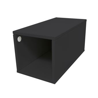 Cube De Rangement Bois Largeur 25 Cm Couleur Noir Dimensions