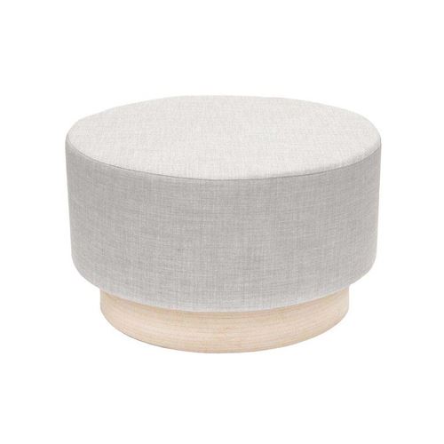 Pouf scandinave en tissu base bois 60 cm Gris clair Gris Clair