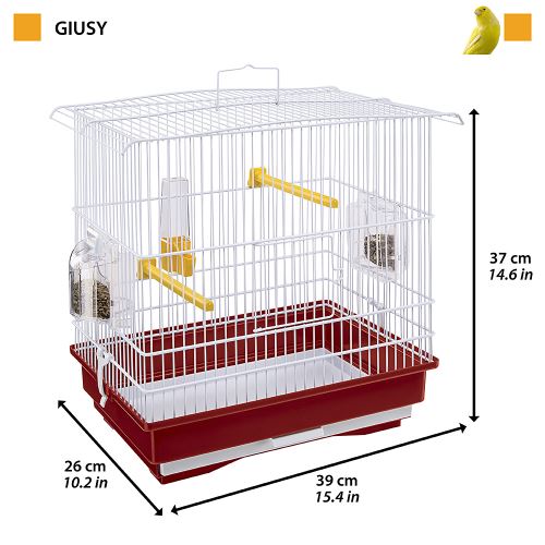 Ferplast Cage Pour Canaris Et Petits Oiseaux Exotiques Giusy Cage Rectangulaire Pour Oiseaux équipée Daccessoires Et Mangeoires Tournantes Métal