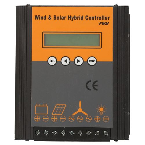 Contrôleur de charge PWM Wind Solar Hybrid Charge Controller 24V (Wind 500W + Solar 200W)