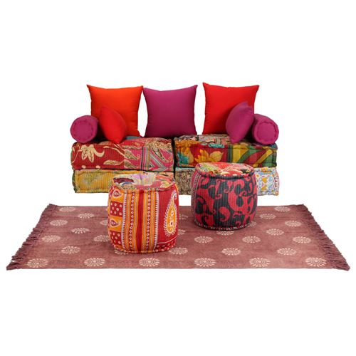 vidaXL Ensemble de canapés modulaires 14 pcs Tissu Patchwork