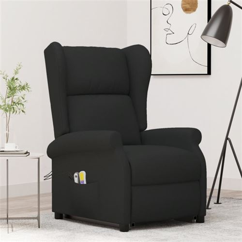 vidaXL Fauteuil de massage inclinable Noir Tissu
